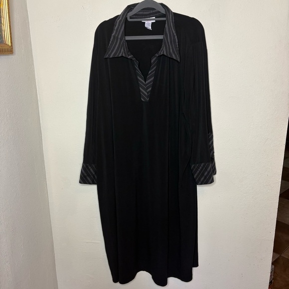 Avenue Stretch Black Collared Dress Size 26/28 - Picture 1 of 7